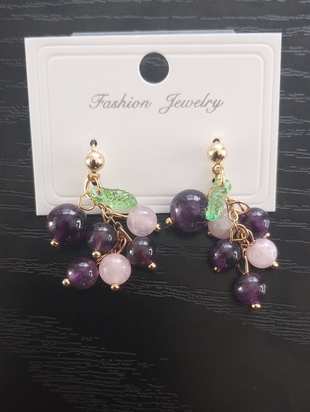 Fruit Grapes Cluster Dangle Earrings